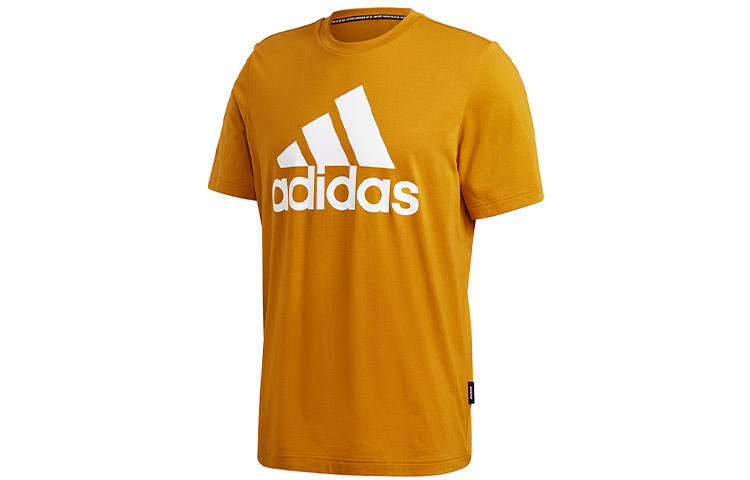 Adidas Adidas T Shirts Men's Gold Crew Neck Moderate Straight Fit