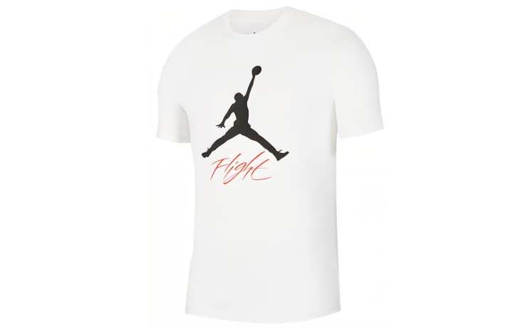 Jordan Jordan Flight T Shirts Men's White Crew Neck Moderate Straight Fit