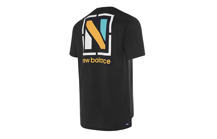 New Balance New Balance T Shirts Men's Black Crew Neck Moderate Straight Fit