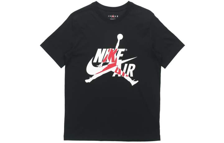 Jordan Jordan Air T Shirts Men's Black Crew Neck Moderate Straight Fit