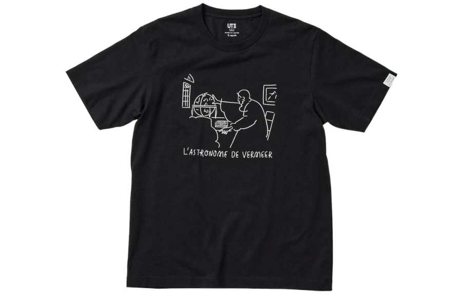 UNIQLO T Shirts Unisex Black Crew Neck Moderate