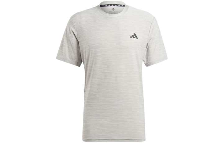 Adidas Adidas T Shirts Men's Gray White Crew Neck Moderate Straight Fit