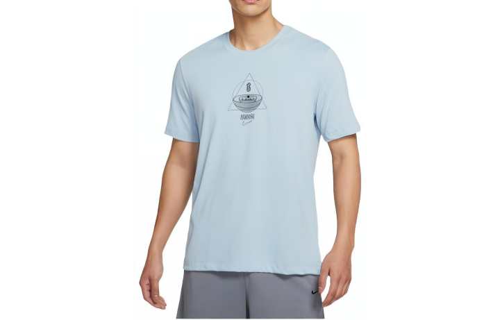 Nike Nike T Shirts Men's Light Blue Crew Neck Moderate Straight Fit