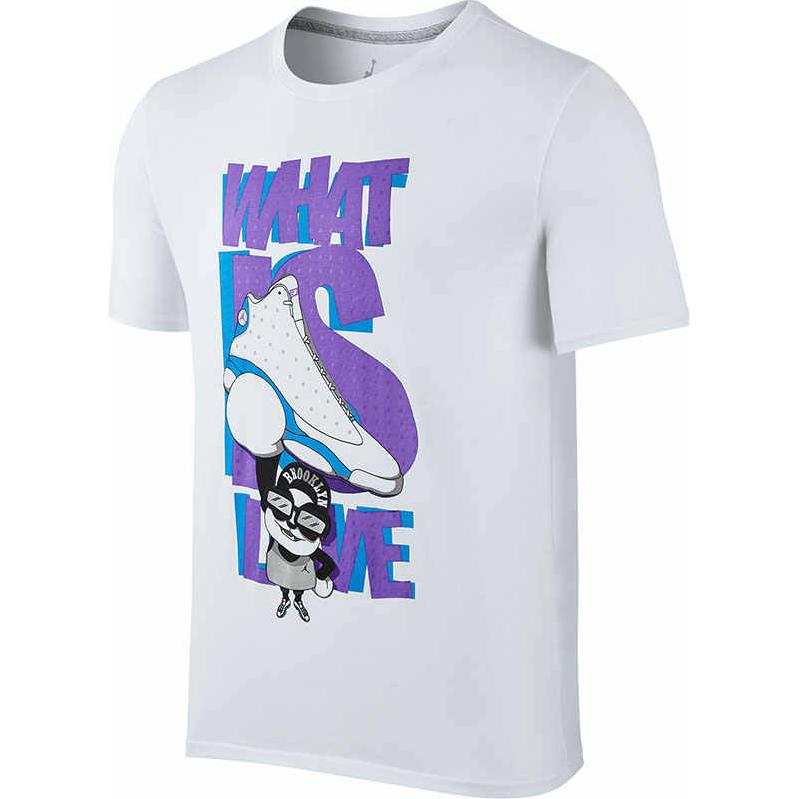 Jordan Jordan Air Jordan 13 T Shirts Men's White Crew Neck Moderate Straight Fit