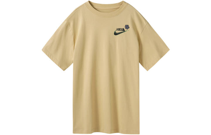 Nike Nike T Shirts Women's Khaki Crew Neck Moderate Straight Fit