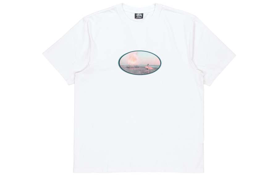 Stussy T Shirts Unisex White Crew Neck Moderate Straight Fit