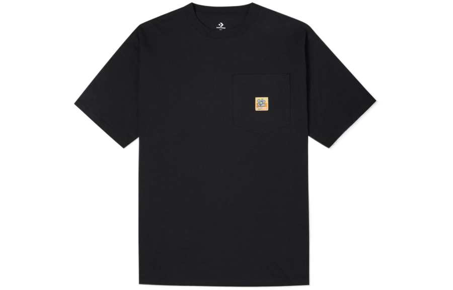 Converse T Shirts Men's Black Crew Neck Moderate Straight Fit