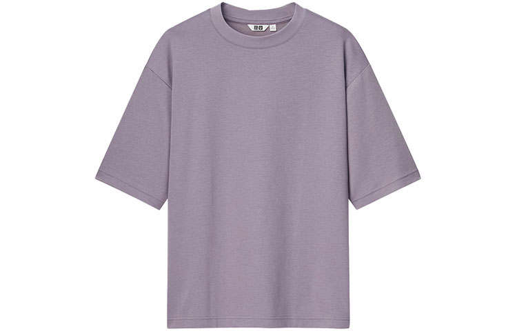UNIQLO T Shirts Unisex Violet Crew Neck Moderate Straight Fit