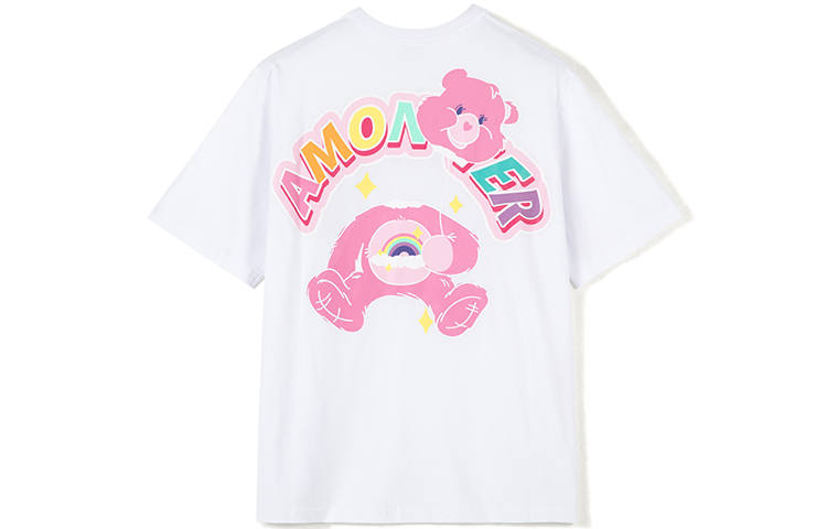 AMONSTER X CAREBEARS T Shirts Unisex Crew Neck Moderate Straight Fit