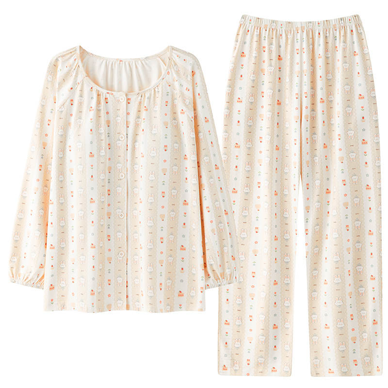 Cotton Gene Pajama Set Women's Ecru