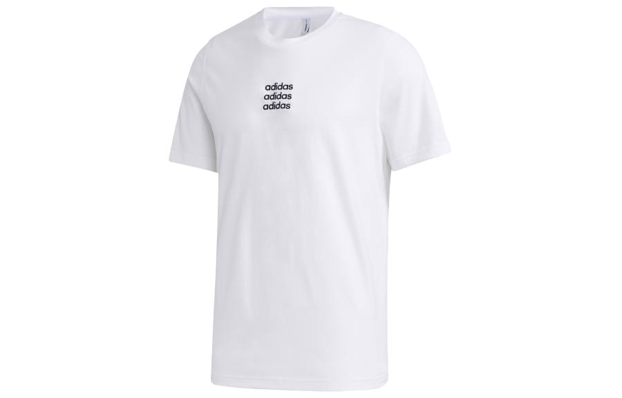 Adidas Neo T Shirts Men's White Crew Neck Moderate Straight Fit