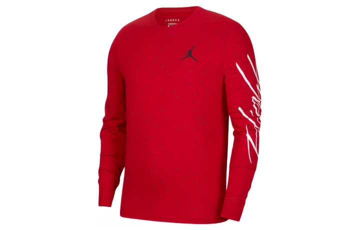 Jordan Jordan T Shirts Men's Gym Red Crew Neck Moderate Straight Fit