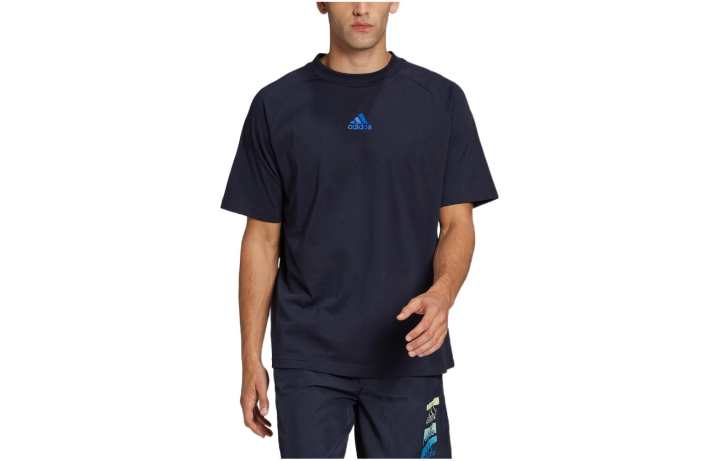 Adidas Adidas T Shirts Men's Legend Blue Crew Neck Moderate
