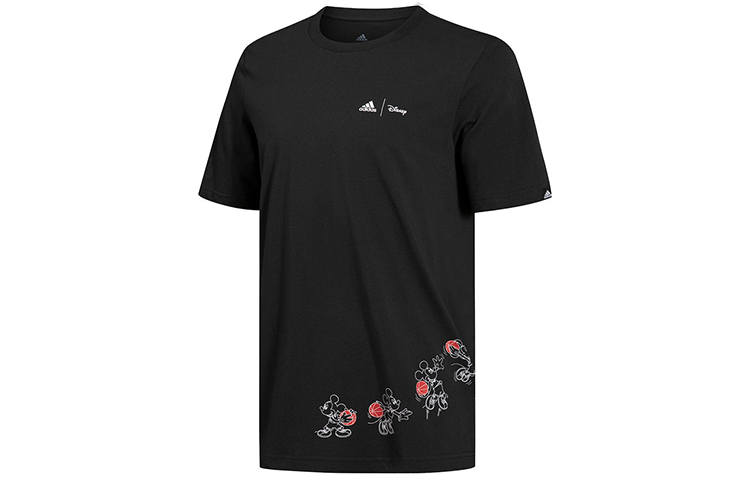 Adidas Adidas T Shirts Men's Black Crew Neck Moderate Straight Fit