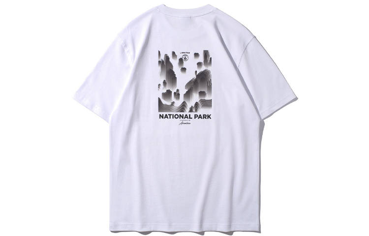 Li-Ning Li Ning Sports Fashion Collection T Shirts Men's White Crew Neck Moderate Straight Fit