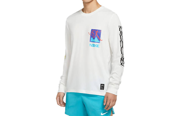 Nike Nike T Shirts Men's Sail White Crew Neck Moderate Straight Fit