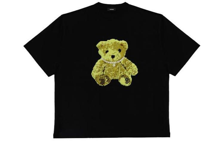 WE11DONE T Shirts Unisex Black Crew Neck Moderate Straight Fit