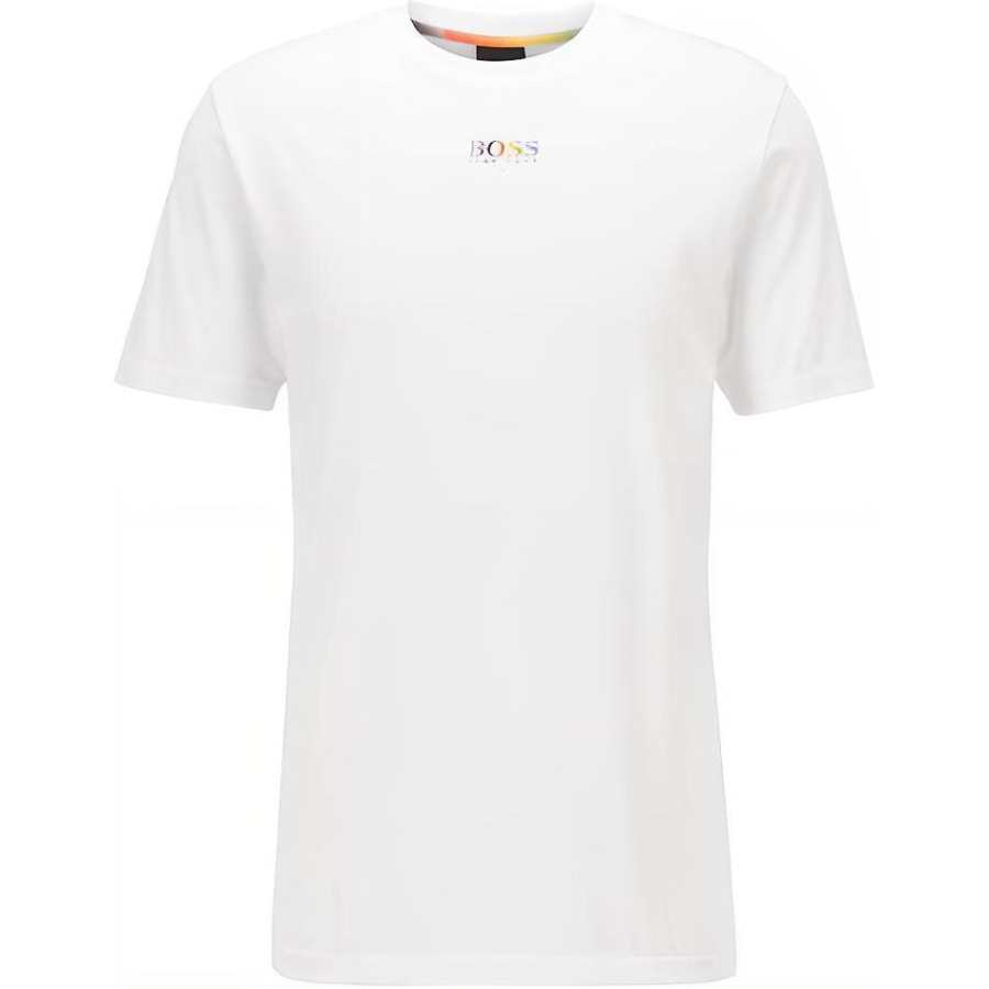 HUGO BOSS T Shirts Men's White Crew Neck Moderate Straight Fit