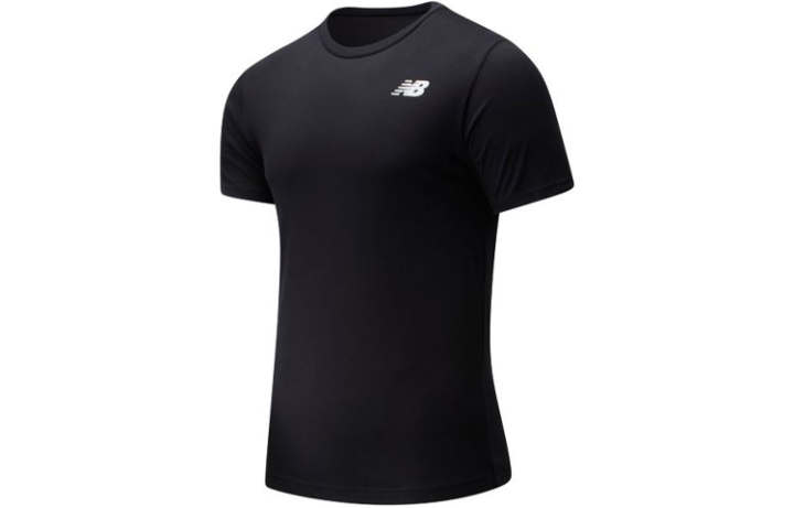 New Balance New Balance T Shirts Men's Black Crew Neck Moderate Straight Fit