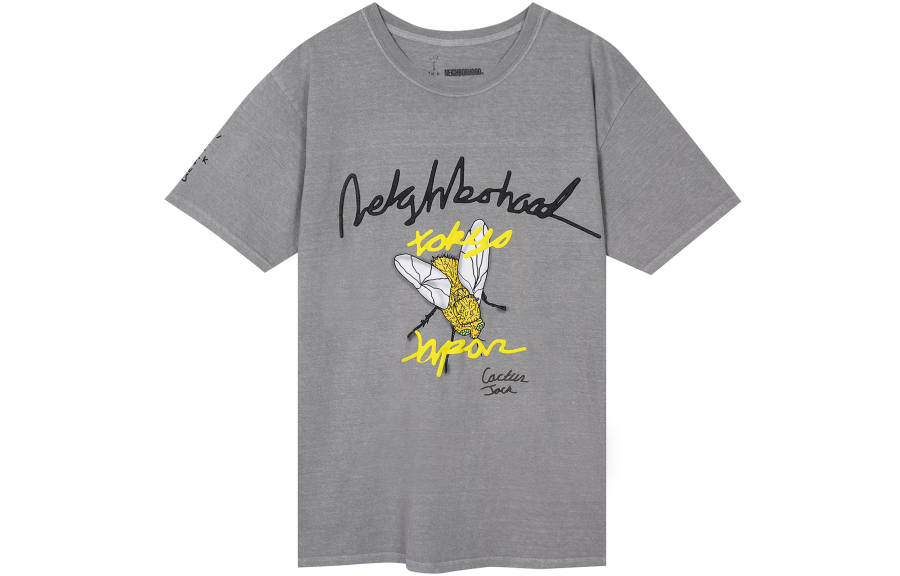 Travis Scott X NEIGHBORHOOD T Shirts Unisex Gray Crew Neck