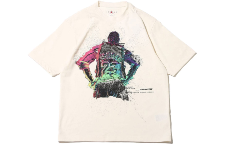 Jordan Jordan T Shirts Men's Ecru Crew Neck Moderate Straight Fit