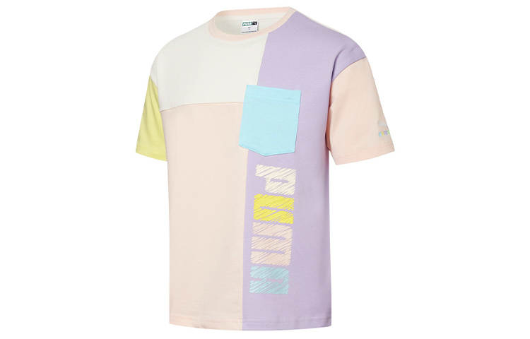 PUMA T Shirts Unisex Ecru Crew Neck Moderate Straight Fit
