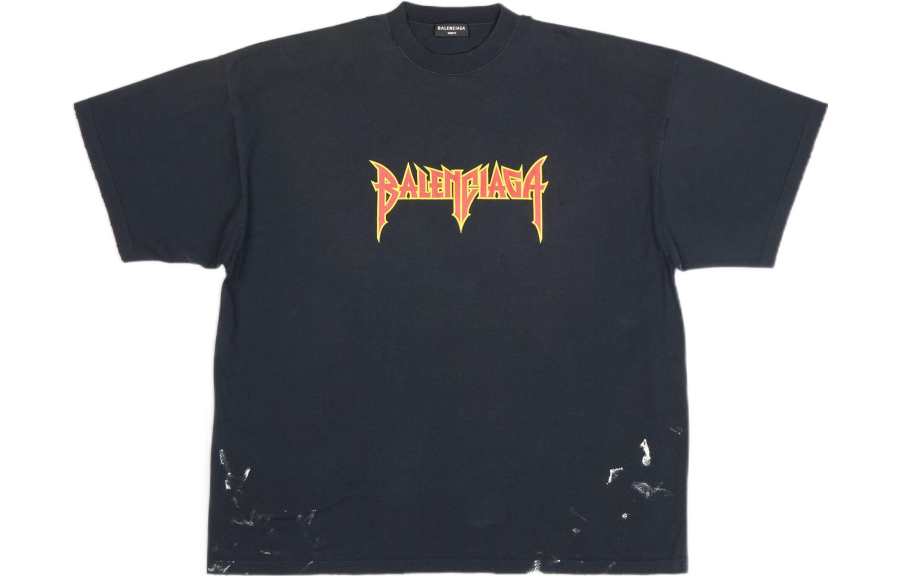 Balenciaga T Shirts Men's Black Crew Neck Moderate