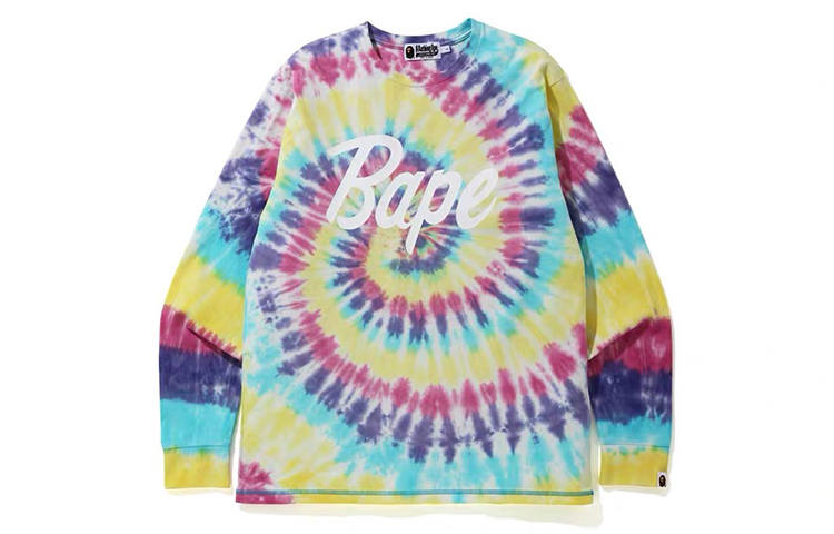 A BATHING APE Bape Tie Dye L/S Tee