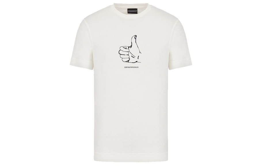 EMPORIO ARMANI T Shirts Men's White Crew Neck Moderate Straight Fit