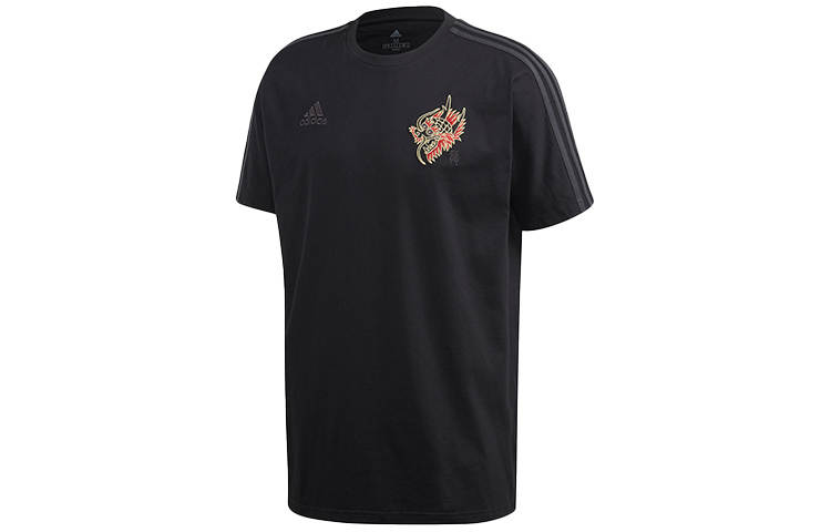Adidas Adidas MUFC T Shirts Men's Black Crew Neck Moderate Straight Fit