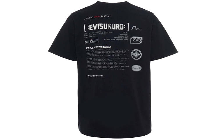 EVISU EVISU Straight Fit T Shirt Men's Black