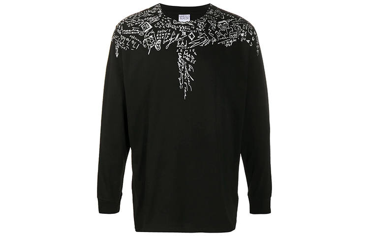 Marcelo Burlon T Shirts Men's Black Crew Neck Moderate Straight Fit