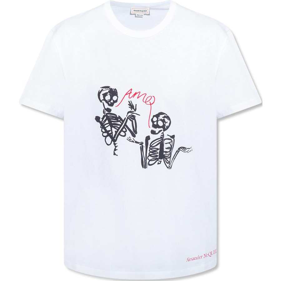 Alexander McQueen skeleton logo-print T-shirt