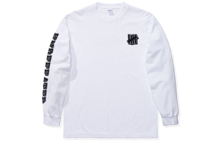 UNDEFEATED FW19 Straight Fit Long Sleeved T Shirt Unisex White Gift Recommendation