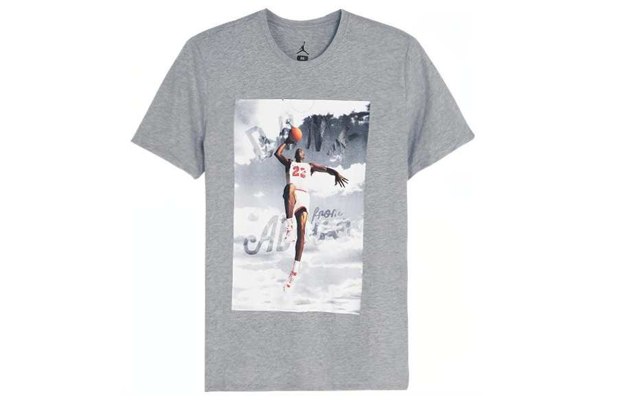 Jordan Jordan T Shirts Men's Gray Crew Neck Moderate Straight Fit