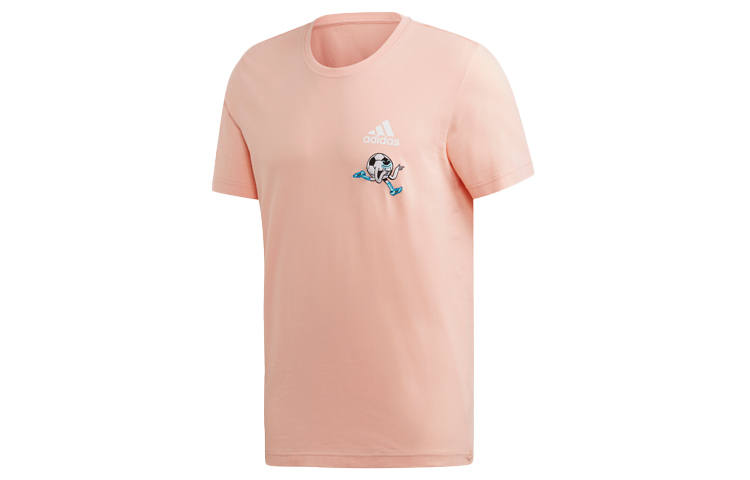 Adidas Adidas T Shirts Men's Pink Crew Neck Moderate Straight Fit