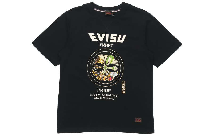 EVISU T Shirts Men's Crew Neck Moderate Straight Fit