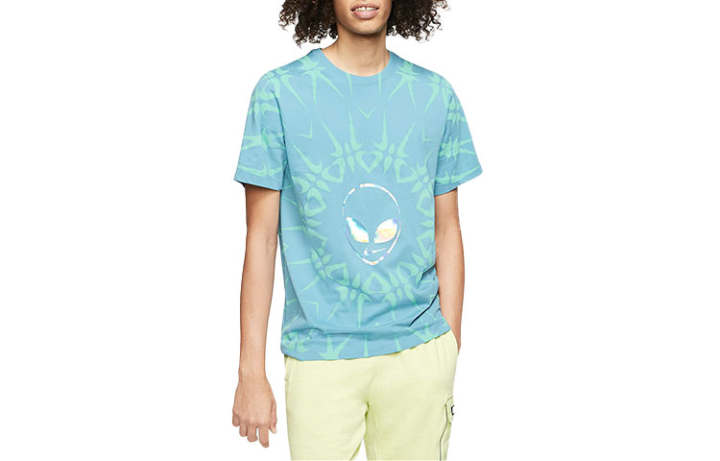 Nike Nike T Shirts Men's Blue Crew Neck Moderate Straight Fit