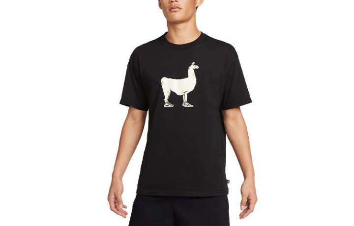 Nike Nike T Shirts Men's Black Crew Neck Moderate Straight Fit