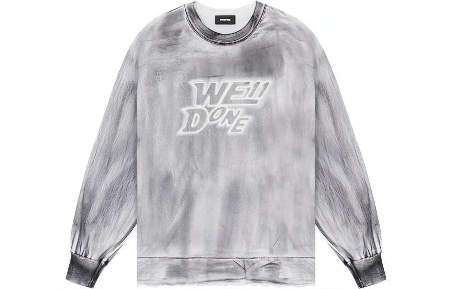 WE11DONE T Shirts Unisex Gray Crew Neck Moderate Straight Fit