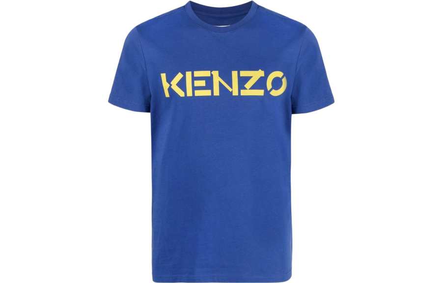 KENZO T Shirts Men's Blue Crew Neck Moderate Straight Fit