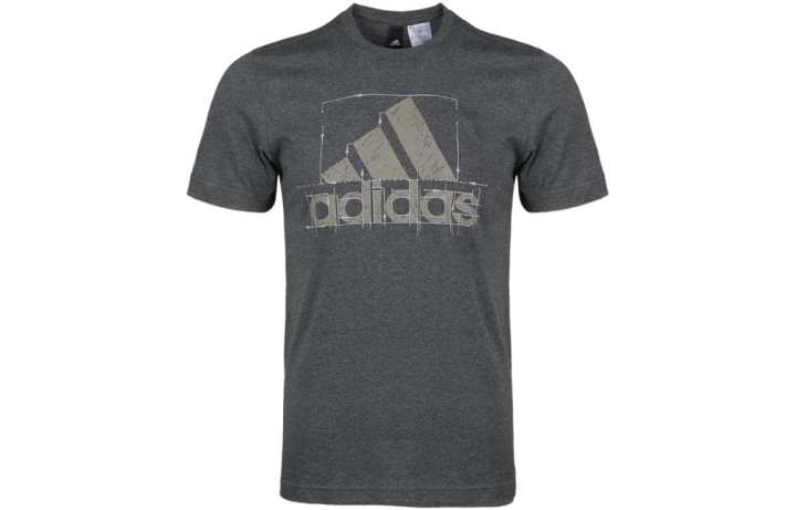 Adidas Adidas T Shirts Men's Gray Crew Neck Moderate Straight Fit