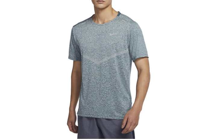 Nike Nike T Shirts Men's Gray Crew Neck Moderate Straight Fit
