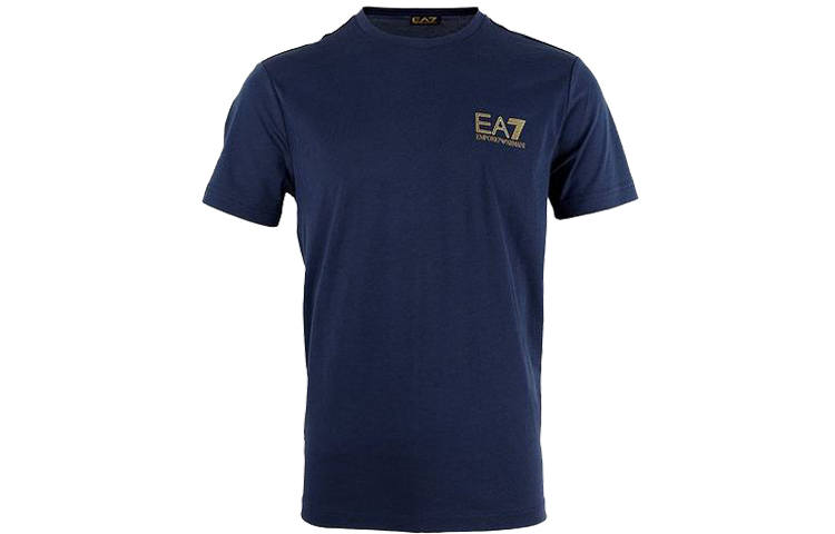 EMPORIO ARMANI T Shirts Men's Navy Crew Neck Moderate Straight Fit