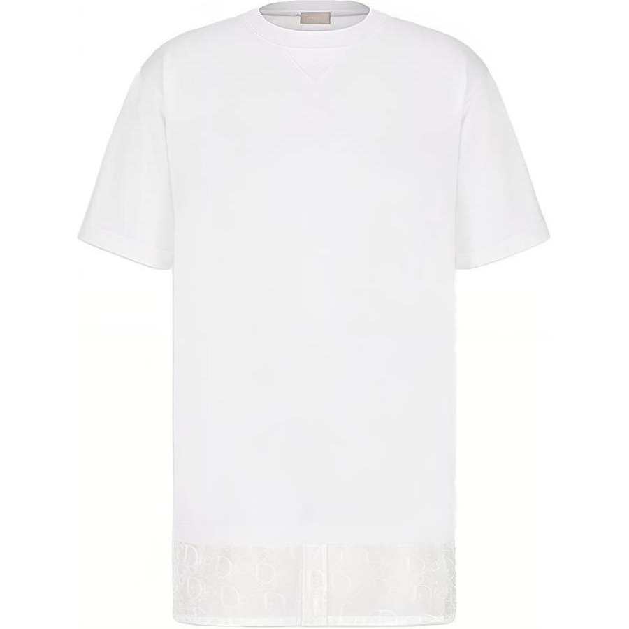DIOR Quarterly New Products T Shirts Men's White Crew Neck Moderate Straight Fit