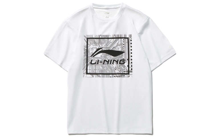 Li-Ning Li Ning Sports Fashion Collection T Shirts Men's Crew Neck Moderate Straight Fit