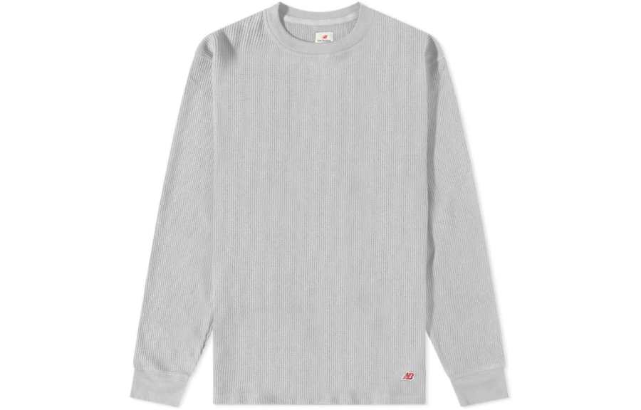 New Balance New Balance T Shirts Men's Gray Crew Neck Moderate Straight Fit