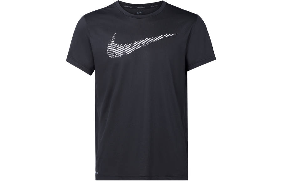 Nike Nike T Shirts Men's Black Crew Neck Moderate Straight Fit