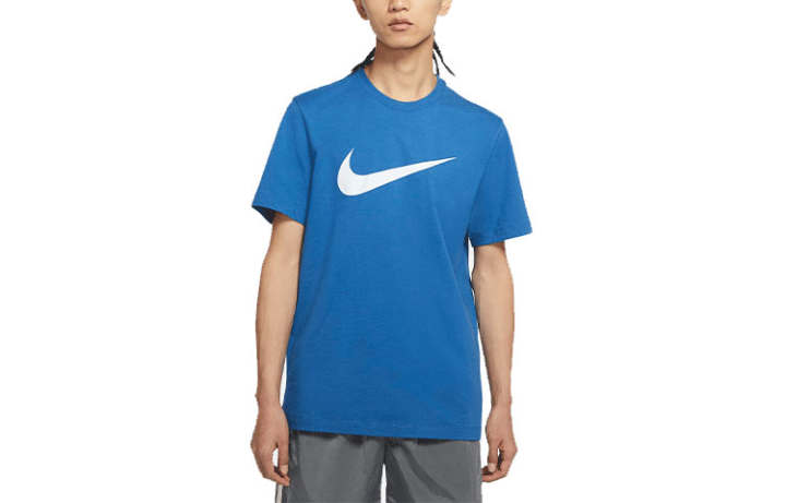 Nike Nike T Shirts Men's Blue Crew Neck Moderate Straight Fit
