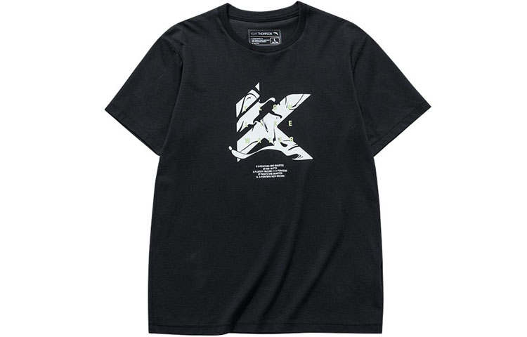 Anta Crew Neck Fitted Straight Fit Short Sleeved T Shirt Men's Basic Black